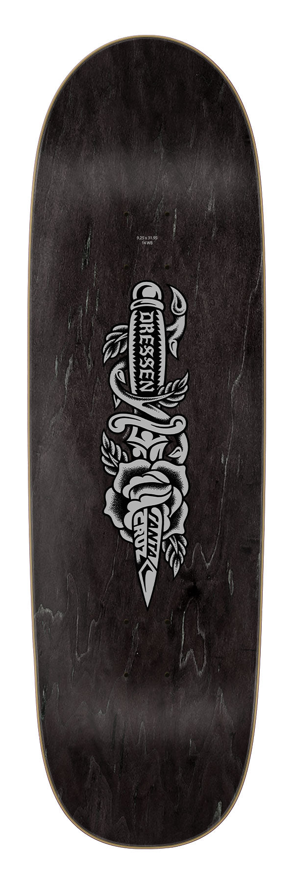 Eric Dressen Rose Dagger 9.25-Inch Shaped Skateboard Deck - Image 2
